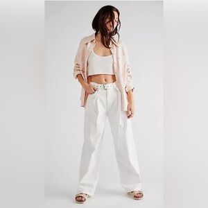 Agolde | Belted Pleat Front Baggy Jeans in Element White Size 26/2 90s Y2K Retro